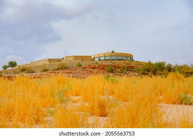 Lake Powell Sandy Beach With Native Plants, Beautiful Fall Season