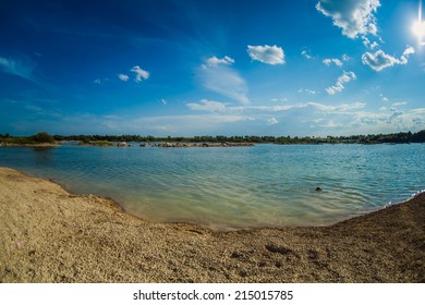 Lake, Quarry, Water, Sand, View Of A Beautiful Landscape, Fisheye