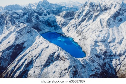 Lake Quill And Sutherland Falls, Fiordland National Park