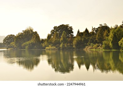 a lake reflected in a lake