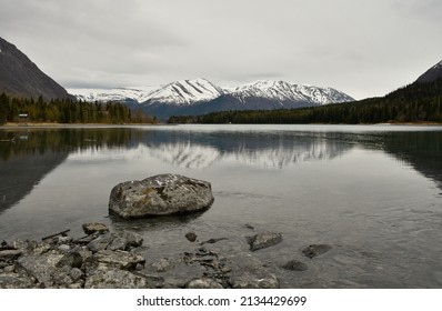 Lake Reflections At Cooper Landing, Alaska