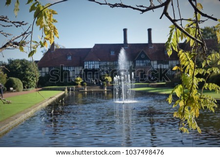 The lake at RHS Wisley gardens in Surrey England