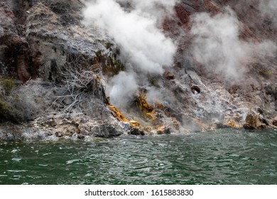 Lake Rotomahana In New Zealand