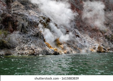 Lake Rotomahana In New Zealand