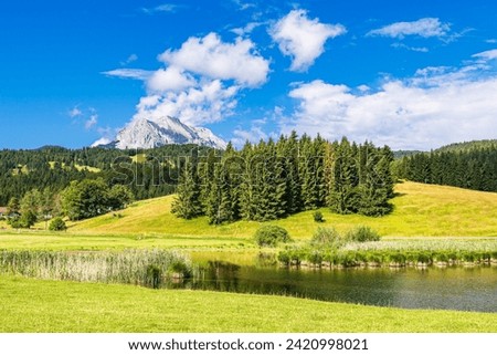 Similar – Image, Stock Photo Landscape at Schmalensee lake near Mittenwald in Bavaria