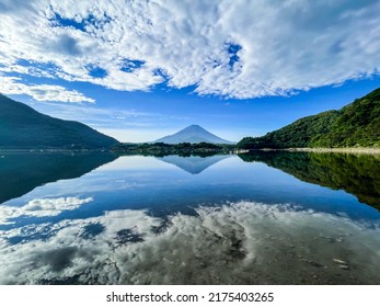 Lake Shoji And Mt. Fuji In Fuji Five Lakes, Yamanashi Prefecture