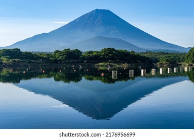 Lake Shoji and Mt. Fuji in Fuji Five Lakes, Yamanashi Prefecture - Shutterstock ID 2176956699