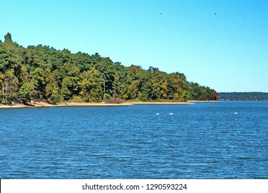 Lake Shore With Early Autumn Foliage In Land Between The Lakes State Park In Paducah, Kentucky, USA