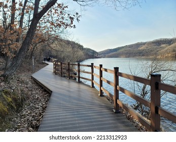 Lake Side Zigzag Wooden Deck Road Majang