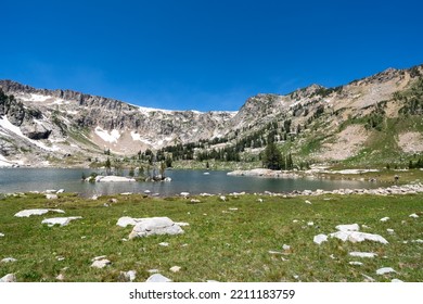 Lake Solitude In Grand Teton National Park On A Sunny Summer Day