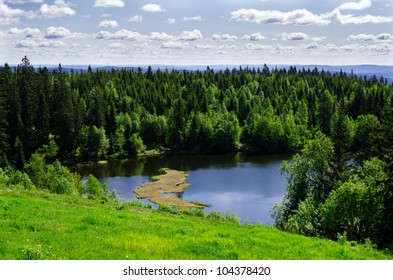 Lake In The Spring Forest Oslo, Norway