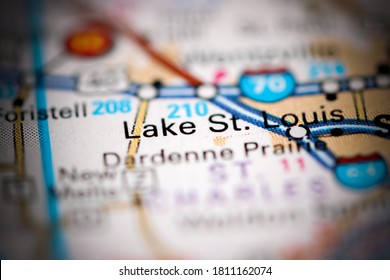 Lake St. Louis. Missouri. USA On A Geography Map