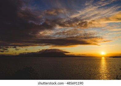 Lake Sunset Nephin View Mayo Ireland