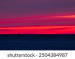 Lake Superior with buoy after sunset on Lake Superior