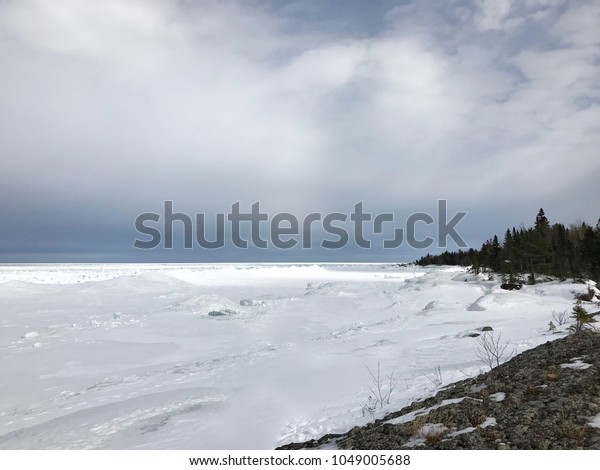 Lake Superior Winter Ice Frozen Waves Stock Photo Edit Now