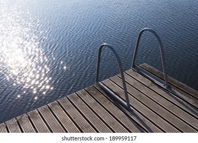 Lake swimming concept