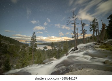 Lake Tahoe - Eagle Falls Waterfall - Emerald Bay - California - Night Photography