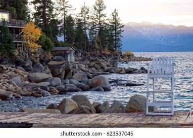 Lake Tahoe In Fall At Dusk