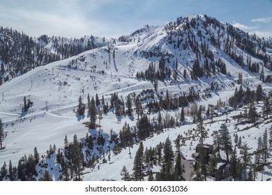 Lake Tahoe, Squaw Valley Scenic Winter Background