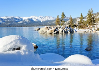 Lake Tahoe In Sunny Winter