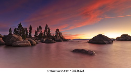 Lake Tahoe At Sunset