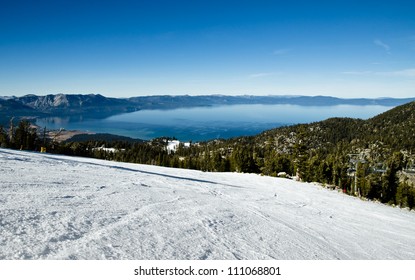 Lake Tahoe View From The Ski Run On Alpine Resort