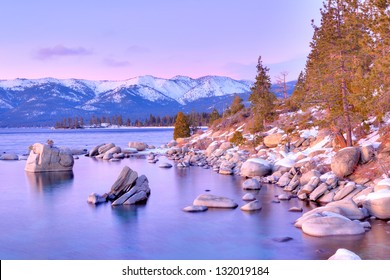 Lake Tahoe In Winter.
