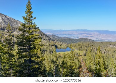 Lake Tamarack And Reno Valley View From Tahoe Rim Trail In Sierra Nevada Mountains