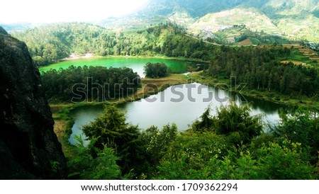lake "Telaga Warna" in central java