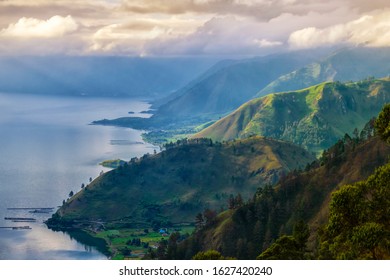 Lake Toba (Danau Toba), One Of The Biggest Volcano Lake In The World With The Mountain Landscape In North Sumatera , Indonesia