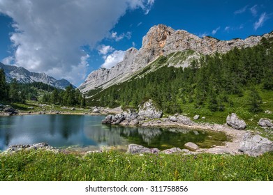 Lake At Triglavska Sedmera Jezera In Triglav National Park