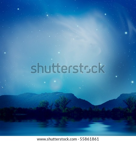 Lake under the stars