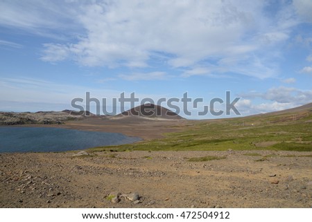 Lake at Vatnaleid, Iceland