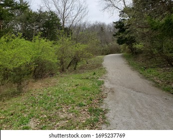 Lake Vista Recreational Trail In Jackson County, Missouri In Early Springtime