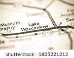Lake Waccamaw. North Carolina. USA on a map