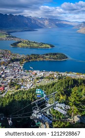 Lake Wakatipu And Queenstown Aerial View, New Zealand