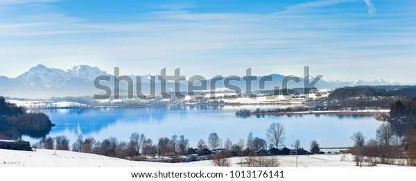 Lake Wallersee Salzburger Land Austria Winter Stock Photo Edit Now 1013176141