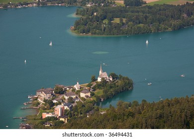 Lake Woerthersee at Carinthia, Austria