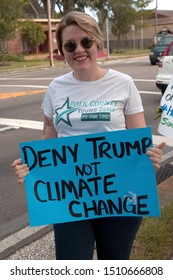 Lakeland, Florida USA September 20th 2019 Climate Rally Polk County Young Democrats