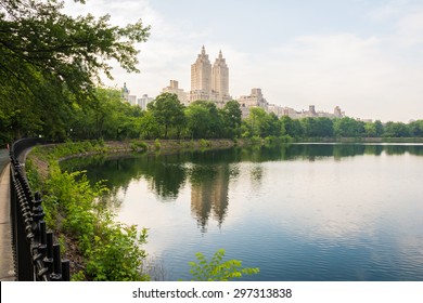 The lake/reservoir in Central Park, New York
