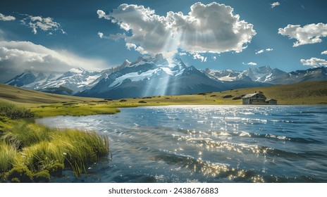 Lakes, snow capped mountains, valleys, tranquility, light, good weather, tranquility, fishing, boating - Powered by Shutterstock