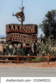 Lakeside, Ca, USA September 21, 2019  Lakeside CA entry sign