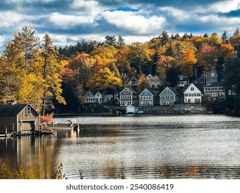 Lakeside Houses in the Fall - Powered by Shutterstock