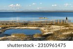 Lakeside Spring and Yellowstone Lake in West Thumb Geyser Basin