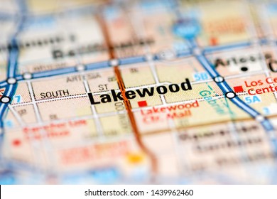 Lakewood. California. USA On A Map