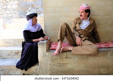 Lalish, Irag KRG - 20 July, 2019: Yazidis In Their Holy Place.