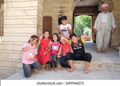 Lalish, Iraq/Kurdistan - July 2019: People At Holy Sity Of Yazidis.