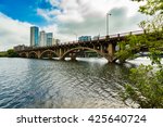 The Lamar Street Bridge is a popular thoroughfare over the Colorado River in the downtown Austin, Texas area.