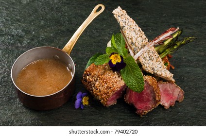 Lamb chops with mint sauce