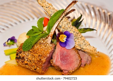 Lamb chops with mint sauce